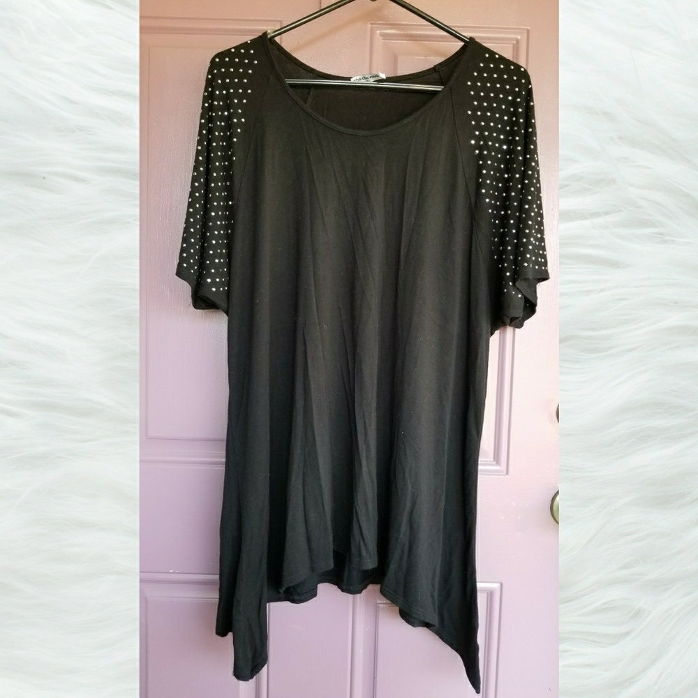 Cute Sharkbite Black Top with stud details